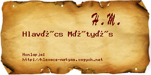 Hlavács Mátyás névjegykártya