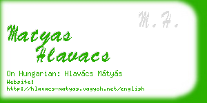 matyas hlavacs business card