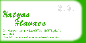 matyas hlavacs business card